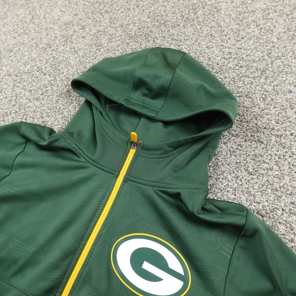 Green Bay Packers Jacket Mens S Green NFL Football Logo Hoodie Full Zip Fanatics
